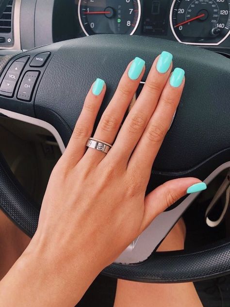 Manicures, Spring Nail Colors, Teal Nails, Summer Acrylic Nails, Nail Colors, Summer Nails Neon, Blue Acrylic Nails, Trendy Nails, Nails Inspiration