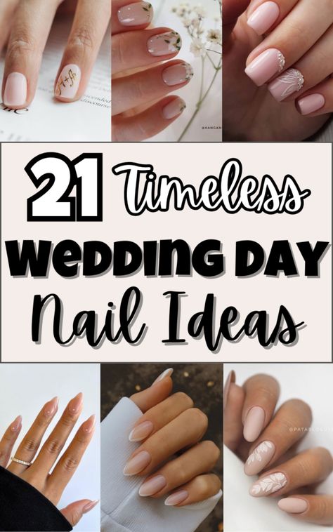 21 Timeless Wedding Nail Ideas For Brides - Lauren Erro | Bridesmaid nails | Wedding Ideas | Wedding Nails | The best nail ideas for your big day! Simple Wedding Nails For Bride Short, Wedding Gel Nails, Wedding Nails For Bride, Wedding Nails French, Wedding Nails Design, Wedding Nail Colors, Wedding Manicure, Nails For Brides, Simple Wedding Nails