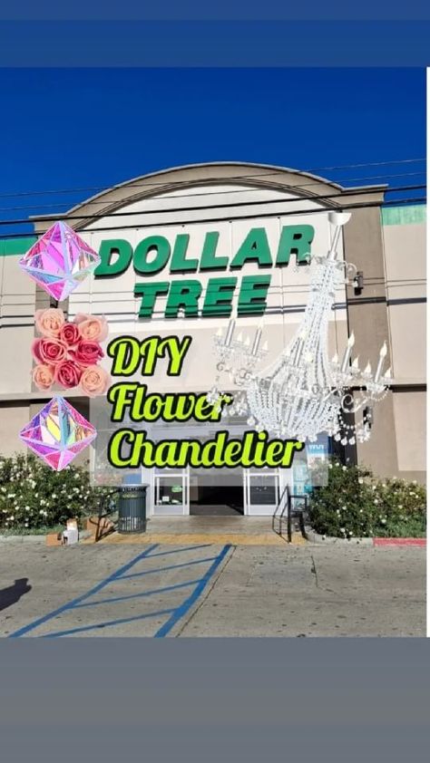 dollartreediylovers on Instagram: 💖Hello Everyone! Happy Monday! Sharing my Flower Chandelier that I made using @dollartree items. What do you think? I used @rustoleum… Prom, Flower Chandelier Diy, Floral Chandelier Diy, Flower Chandelier, Diy Chandelier, Diy Hanging, Hanging Decor, Floral Chandelier, Chandelier Centerpiece