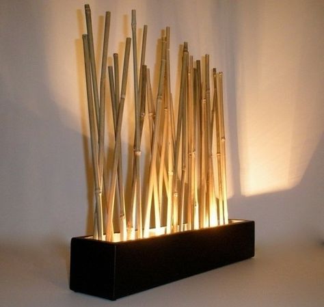 decorative-bamboo-poles-creative-lamp-design-original-home-lighting-ideas Interior, Dekorasi Rumah, Modern Japanese Style, Decor Design, Asian Home Decor, Interieur, Bamboo Furniture, Bamboo Design, Bamboo Decor