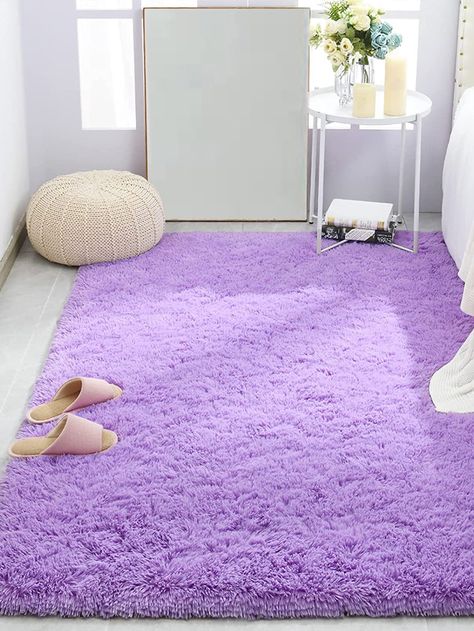 Purple  Collar  Fabric Plain  Embellished   Home Textile Purple Rugs, Lavender Rug, Purple Rug Bedroom, Purple Carpet, Purple Rug, Purple Bed, Bedroom Carpet, Purple Collar, Girl Bedroom Decor