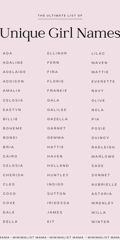 Searching for beautiful, unique baby names for girls? *This* is the ultimate collection of gorgeous baby girl names that are totally uncommon and different - so get your baby names list ready, mama! Names, Pretty Names, Girl Names, Unique Girl Names, Unique Baby Names, Sweet Baby Names, Baby Name List, Best Character Names