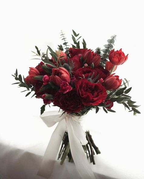 Floral, Tulip Bridal Bouquet, Tulip Bouquet Wedding, Red Flower Bouquet, Red Rose Bouquet Wedding, Red Rose Bridal Bouquet, Flower Bouquet Wedding, Tulip Wedding, Red Rose Bouquet
