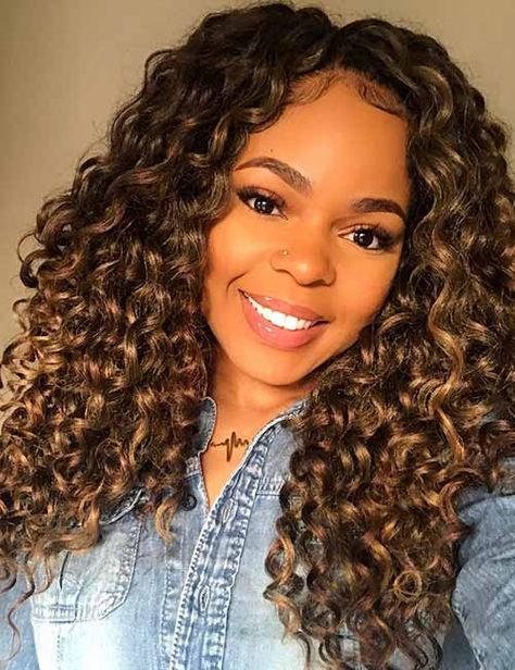 30 Best Hair Color Ideas For Black Women Hair Styles, Black Girls Hairstyles, Curly Hair Styles, Curly Hair With Bangs, Natural Hair Styles, Peinados, Short Natural Hair Styles, Trendy Hairstyles, Cool Hairstyles
