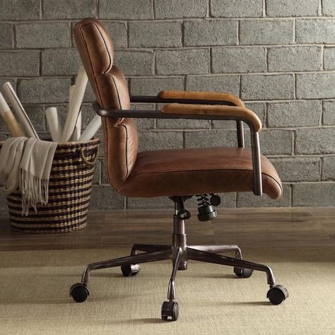 Acme Furniture Harith Top Grain Leather Task Chair Home, Acme Furniture, Upholstered Seating, Executive Office Chairs, Office Chairs, Best Office Chair, Office Seating, Leather Upholstery, Chair