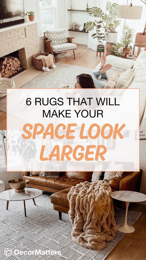 Living Room Without Rug, Rug Living Room Placement, Two Rugs In One Room, Living Room Rug Size Guide, Rugs In Living Room, Living Room With No Rug, Small Bedroom Rug Ideas, Carpet In Living Room, Living Room With Carpet