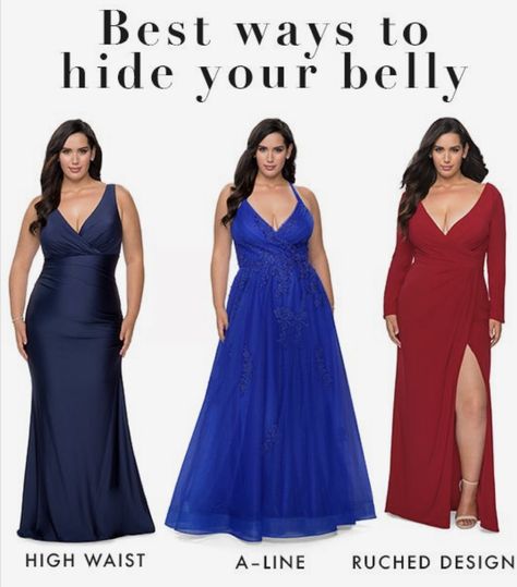 Flattering Formal Dresses Tummy, Flattering Dresses For Plus Size Formal, Flattering Plus Size Dresses Formal, Flattering Plus Size Dresses, Flattering Dresses, Long Formal Dresses For Curvy Women, How To Dress With A Big Belly, Fat Women Dresses, Evening Dresses For Big Belly Women