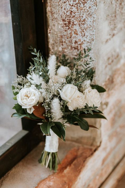 Bridal bouquet of white florals with a mix of greenery l Image by Christian Reyes Photography Bouquets, Rustic Wedding Flowers Bouquet, Greenery Wedding Bouquet, Rustic Wedding Bouquet, Rustic Wedding Flowers, Rustic Bouquet, White Wedding Flowers Bouquet, Wedding Flowers Greenery, Greenery Bouquet