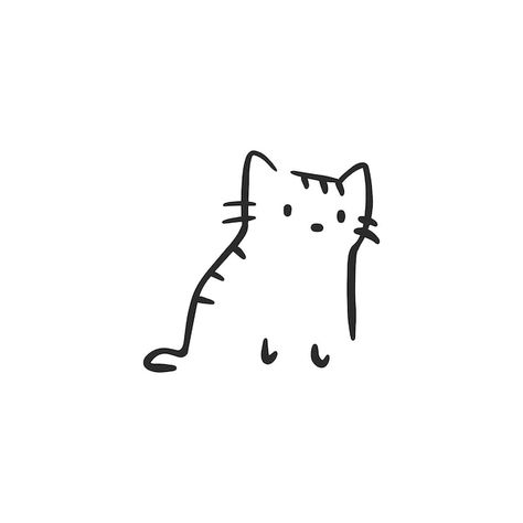 Cat minimalist sticker | Premium Vector #Freepik #vector #clipart #pet #feline #cat