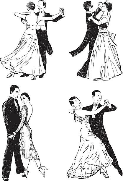 Ballroom Dancing Illustrations, Royalty-Free Vector Graphics & Clip Art - iStock Pose Reference, Dance, Pose, Poses, Couple Sketch, Dancing Pose Reference Couple, Couple Dancing Drawing, Couple Dancing, Dancing Pose Reference