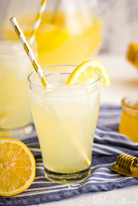 Desserts, Dessert, Homemade Lemonade Recipes, Homemade Lemonade, Lemonade With Honey, Lemonade Drinks, Lemonade Drink, Lemonade Recipes, Honey And Lemon Drink