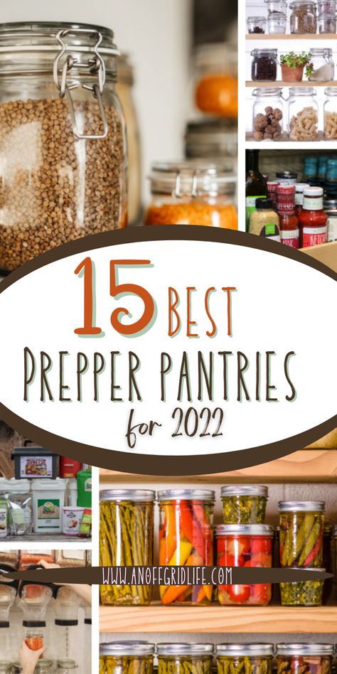15 Best Prepper Pantries for 2022 text overlay on image of mason jars on pantry shelf Food Storage, Long Term Food Storage, Emergency Food Storage, Pantry List, Meals In A Jar, Freeze Drying Food, Pantry Essentials, Emergency Food Supply, Best Emergency Food