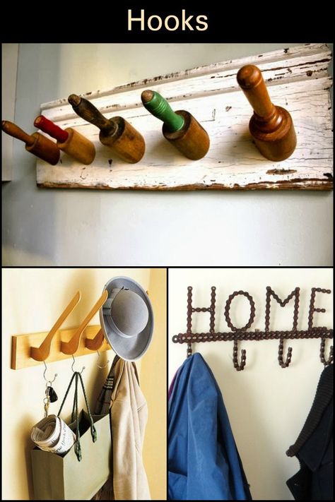 Coat hooks need not be boring. Look at these creative coat hook ideas! Recycling, Ideas, Diy, Hooks, Upcycling, 3d, Newcastle, Coat Racks, Art