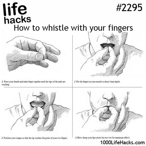 How to whistle with your fingers. Useful Life Hacks, Spoken Word, Life Hacks, Survival Skills, Helpful Hints, Fun Facts, Facts, 100 Life Hacks, Survival Life Hacks