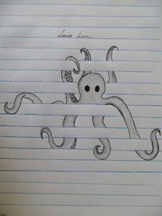 Kawaii, Draw, Graffiti, Doodle Art, Ink, Doodle Art Designs, Doodle Drawings, Easy Doodle Art, Octopus Drawing