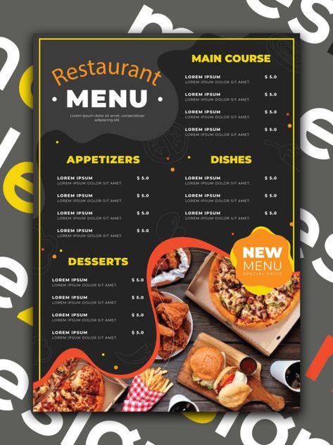I will design creative menu card for your restaurant or cafe. Menu Cards, Menu Design, Appetizer Menu, Menu Restaurant, Restaurant Menu Card, Menu, Menu Card Design, Appetizer Dishes, Restaurant Menu Design