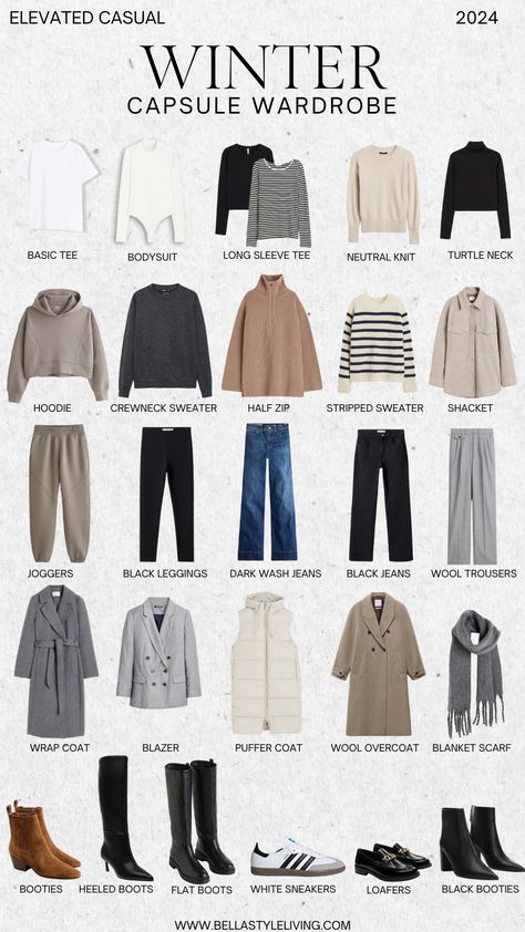 winter capsule wardrobe 2024 Casual, Outfits, Winter Outfits, Capsule Wardrobe, Winter Travel Wardrobe, Winter Capsule Wardrobe Travel, Winter Wardrobe Essentials, Travel Capsule Wardrobe, Winter Wardrobe
