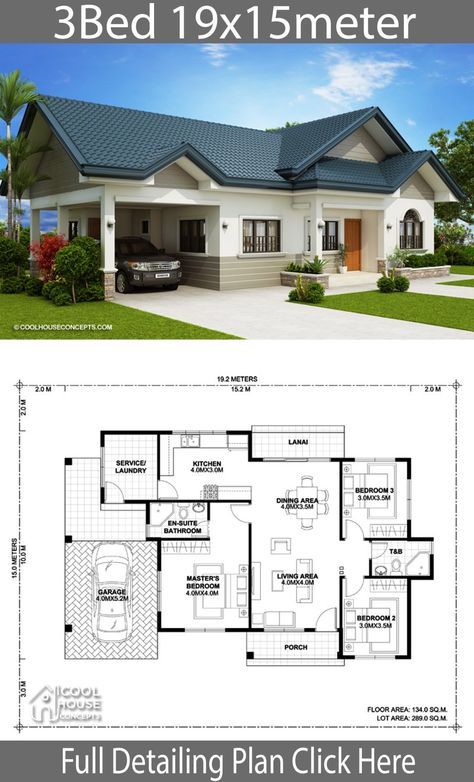 Bungalow Style House Plans, Three Bedroom House Plan, Affordable House Plans, Building House Plans Designs, Building Plans House, Modern Bungalow House, The Plan, House Design Pictures, House Plan Gallery