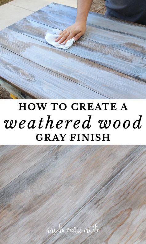 Furniture Makeover, Distressed Furniture Diy, Diy Furniture Plans Wood Projects, Weathered Wood Finish, White Washed Furniture, Distressed Furniture, Diy Furniture Renovation, Grey Stained Wood, Distressing Painted Wood