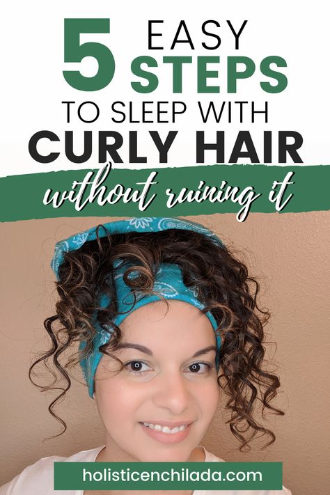 How to sleep with curly hair without ruining it. Learn the 5 steps to protecting your curls at night so you don't need to refresh in the morning. These easy tricks will protect your hair overnight and preserve your curls so they don't get ruined while you sleep. Hair Care Tips, Dry Curly Hair, Overnight Hairstyles, Sleep Hairstyles, Curly Hair Routine, Curly Hair Care, Curly Hair Overnight, Curly Girl Method, Wavy Hair Care