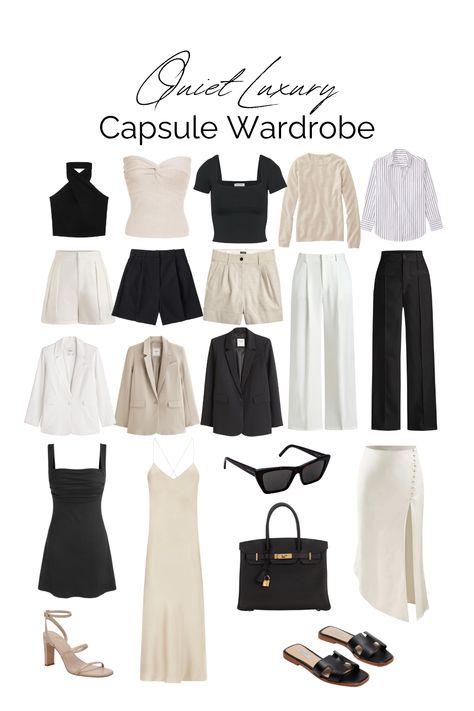 Quiet luxury is the latest fashoin trend, was is also timeless. Characterized by minimalist silhouettes, neutral color palette, and quality garments - capsule wardrobes are perfect for this style because it is built on basics and neutrals that all mix together great for unlimited outfit options! Check out my FAVORITE sunglasses that fit so perfectly into all of my capsule wardrobe aesthetics - quiet luxury, model off duty, clean girl, old money, and more! Capsule Wardrobe, Outfits, Minimalist Wardrobe Capsule, Neutral Capsule Wardrobe, Wardrobe Capsule, Classic Wardrobe Basics, Wardrobe Style, Wardrobe Outfits, Minimalist Capsule Wardrobe