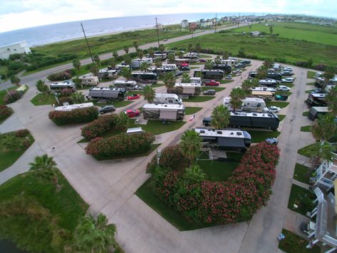 Motor Home Camping, Texas, Galveston, Rv, Camping, Rv Parks And Campgrounds, Rv Campgrounds, Glamping Resorts, Jamaica Beach