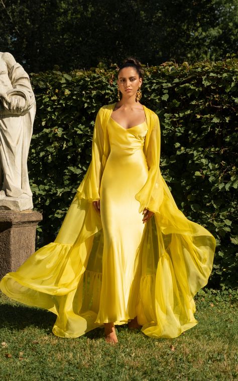 Evening Gowns, Gorgeous Gowns, Fancy Dresses Yellow, Yellow Dress Fancy, Yellow Dress Runway, Yellow Dress Gown, Elegant Dresses, Yellow Dress Formal, Classy Evening Dress