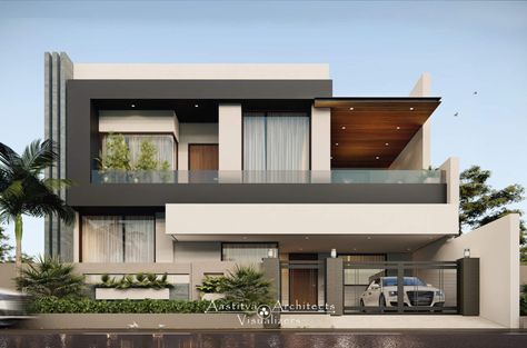 16 simply inspiring contemporary elevation for your next home. - Aastitva Design, Modern, Dekorasi Rumah, Haus, Home Fashion, House Outer Design, House Elevation, House, Modern House Facades