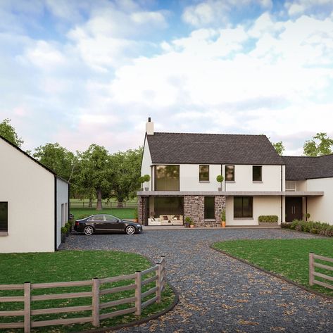 one-off bespoke houses located all over UK & Ireland Extensions, Modern Farmhouse, Garages, House Plans, House Designs Ireland, Modern Bungalow House, Bungalow House, Modern Bungalow, House Plans Ireland