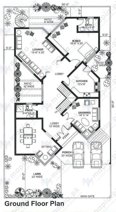 Indian House Plans, Bungalow House Design, House Architecture Design, Model House Plan, Architectural House Plans, Modern House Plans, Simple House Plans, House Layout Plans, House Floor Design