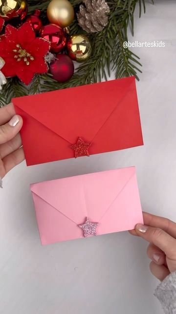 Origami Envelope Easy, Envelope Origami, Origami Envelope, Origami Easy, Origami, Envelope, Arts And Crafts, Greeting Cards, Christmas