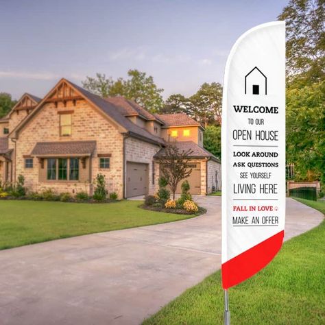 Best Real Estate Signs: Examples, Types & Where to Buy Them Outdoor, Custom Feather Flags, Flags For Sale, Real Estate Yard Signs, House Flags, Flag Banners, Real Estate Signs, Feather Flags, Teardrop Banner