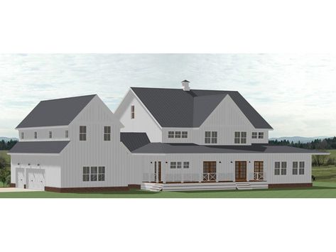Farmhouse Plan Rear Photo 01 - 139D-0086 | House Plans and More Modern Farmhouse, Floor Plans, Inspiration, House Plans, Outdoor, House Plans Farmhouse, Farmhouse Plans, House Layouts, House Styles