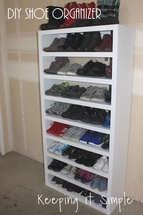 Shoe Storage Solutions- DIY Shoe Shelf Organizer • Keeping it Simple Interior, Decoration, Diy, Home Décor, Diy Shoe Storage, Shoe Rack Organization, Diy Shoe Rack, Shoe Storage Solutions, Shoe Shelf Diy