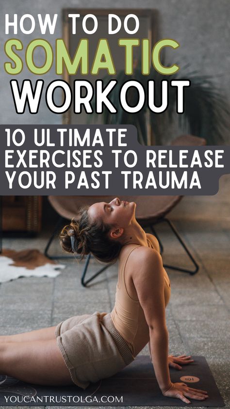 10 Somatic Exercises for Emotional Release - it is time to let those pent-up emotions go from your body. Learn how to reconnect your mind and body through somatic movements. grounding exercises | free somatic workout | somatic therapy | spiritual awakening | healthy body | healthy mind | emotional health | health and wellness Somatic Exercises For Emotional Release, Breathing Exercises, Grounding Exercises, Therapeutic Yoga, Somatic Exercises, Somatic Workout, Stress Relief, Grounding Techniques, Belly Breathing