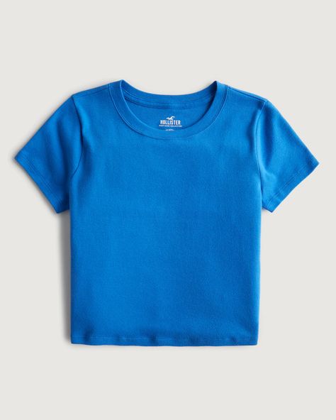 Women's Cotton Crew Baby Tee | Women's Tops | HollisterCo.com Hollister, Preppy Tops, Hollister Crop Tops, Casual Preppy Outfits, Everyday Shirt, Cute Preppy Outfits, Cute Everyday Outfits, Simple Trendy Outfits, Hollister Tops
