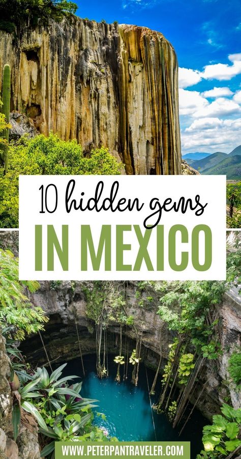 10 Hidden Gems in Mexico. If you’re looking for a trip to Mexico that is exciting, different, and full of new experiences, you’ve come to the right place. Check out this Mexico’s best-kept secrets; the 10 best places off the beaten path. Mexico Hidden Gems | Mexico Travel Destinations | Secret Spots in Mexico | Secret Places to Visit in Mexico | Mexico Travel | Cancun, Cozumel, Destinations, Canada, Tulum, Mexico Destinations, Playa Del Carmen, San Miguel De Allende, Best Beaches In Mexico