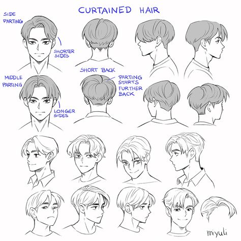 Miyuli on Twitter: "Curtained hair… " Manga, Anime Boy Hair, Boy Hair Drawing, Manga Hair, Short Hair Drawing, Hair References Drawing, Drawing Male Hair, Guy Drawing, Hair Sketch