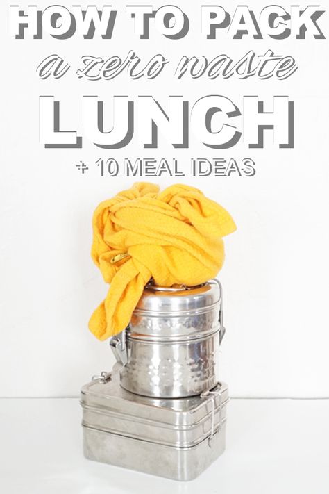 How to pack a zero waste lunch, plus 10 meal ideas from www.goingzerowaste.com Zero Waste Lunch, Zero Waste Lifestyle, Work Meals, Lunch, Waste Free, Packing, Lunch Ideas, Sustainable Food, Food Waste