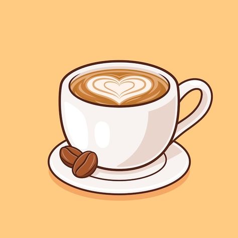 Animation, Doodle, Kawaii, Latte Art, Coffee Mug Drawing, Coffee Cartoon, Coffee Illustration, Coffee Cup Art, Coffee Cup Drawing