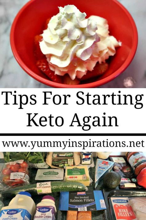 Starting Keto Again – How to start the keto diet over again – Plan and Tips for getting back on track with the Low Carb, Ketogenic Diet Lifestyle, getting back into Ketosis and easy meal ideas. Low Carb Recipes, Ideas, Videos, Paleo, Ketogenic Diet, Starting Keto, Starting Keto Diet, Keto Diet Results, Keto Diet Plan