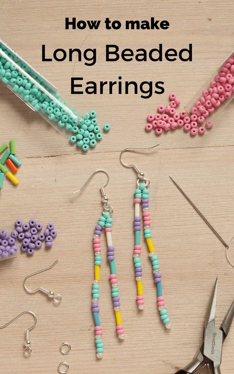 Bracelets, Bijoux, Diy Beaded Earrings Tutorial, Diy Jewelry Earrings Beads, Beaded Earrings Tutorials, Beaded Jewelry Patterns, Beaded Earrings Patterns, Beaded Earrings Diy, Diy Earrings Easy
