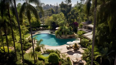The Bill Maher's Mansion's Surroundings Architecture, Home, Mansions, Acre, Outdoor, Beverly Hills Mansion, Beverly Hills, Seating Areas, Hills