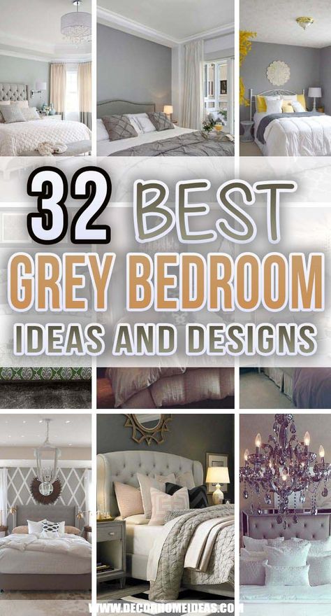 Best Grey Bedroom Ideas. Make your bedroom cozier with these grey bedroom ideas and designs. Combine neutral and pale colors with grey to create a comforting and relaxing atmosphere. #decorhomeideas Design, Interior, Home Décor, Best Bedroom Colors, Gray Bedding, Grey Bedding, Gray Bedroom Furniture, Grey Bedroom Set, Gray Headboard Bedroom Color Schemes