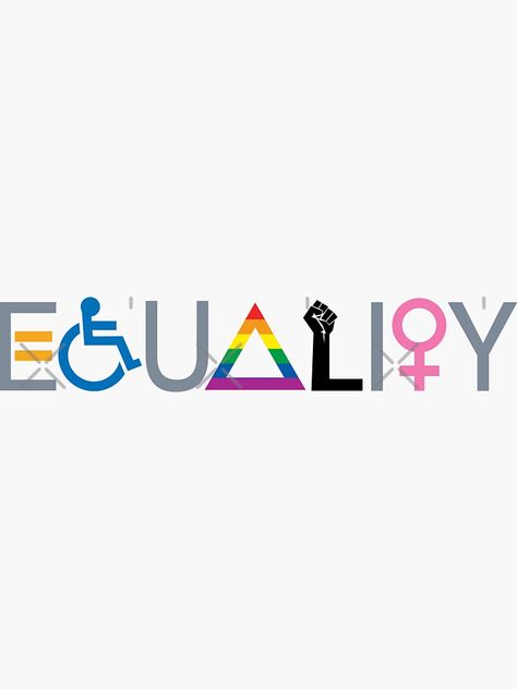 "Equality" Sticker by BendeBear | Redbubble Lgbtq Pride, Lgbt Pride, Lgbtq, Lgbtqia, Equality Sticker, Equality Pride, Equality Gay, Lgbt Pride Art, Lives Matter