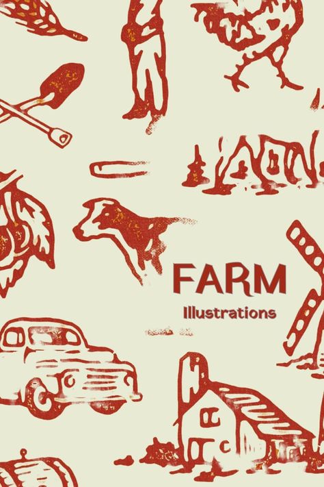Farm Illustrations #character🍮 Web Design, Farms, Art, Ideas, Nature, Design, Farm Vector, Farm Logo, Farm Prints