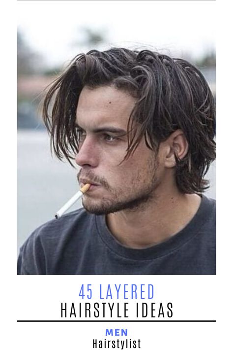 Discover the most trending layered hairstyles for men and learn how to style them #menhairstylist #menhairstyle #menhaircut #haircutsformen Mens Hairstyles Thick Hair, Haircuts For Men, Mens Hairstyles Medium, Medium Hair Cuts, Medium Length Hair Cuts, Long Hair Cuts, Thick Hair Styles, Medium Length Hair Styles, Cortes De Cabello Corto