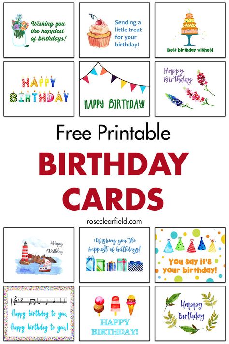 A collection of 12 FREE printable birthday cards! Classic birthday card designs to print for family and friends. Send a card last minute or finish off any gift quickly and easily. #printablecards #printablebirthdaycards #birthdaycardstoprint Cheerleading, Crafts, Humour, Birthday Cards For Mom, Birthday Cards For Friends, Birthday Greeting Cards, Birthday Cards For Boys, Birthday Cards To Print, Teacher Birthday Card