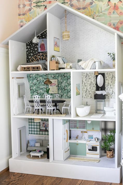 DIY Thrifted Dollhouse Makeover - Bless'er House Ideas, Diy, Bedroom, Diy Dollhouse, Toddler Rooms, Basement Ideas, Room, Basement Renovations, Foam Sheets