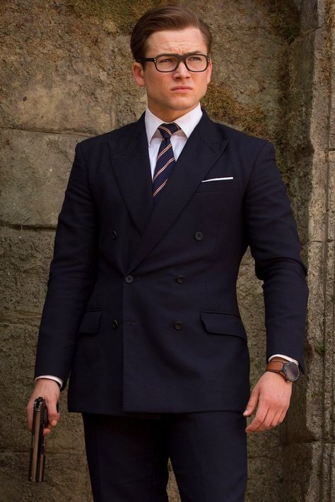 The Kingsman Sequel Is About to Blow the First Film Out of the Water Kingsman, Gentleman Style, Films, Suits, Kingsman Suits, Taron Egerton, Double Breasted Suit Men, Tuxedo, Men Stylish Dress